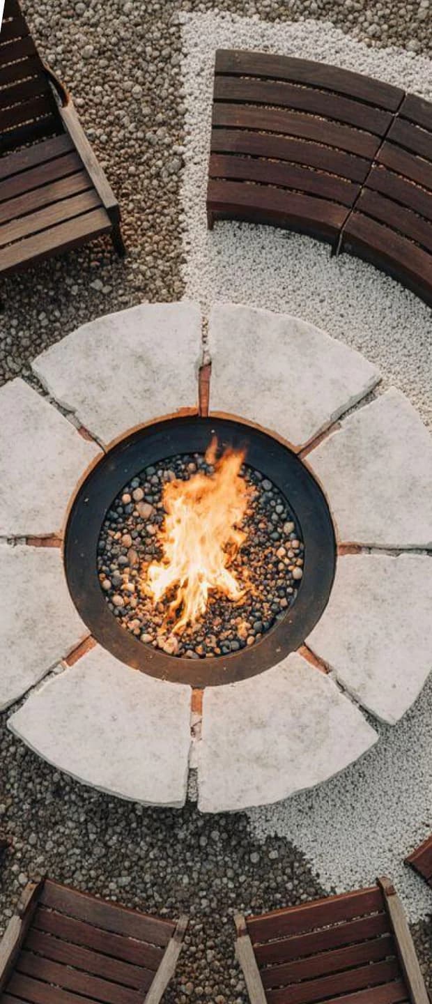 Fire pit y áreas recreativas en CIMALAGO